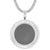 Silver Baguette Icy Micro Pave Circle Picture Memory Big Pendant