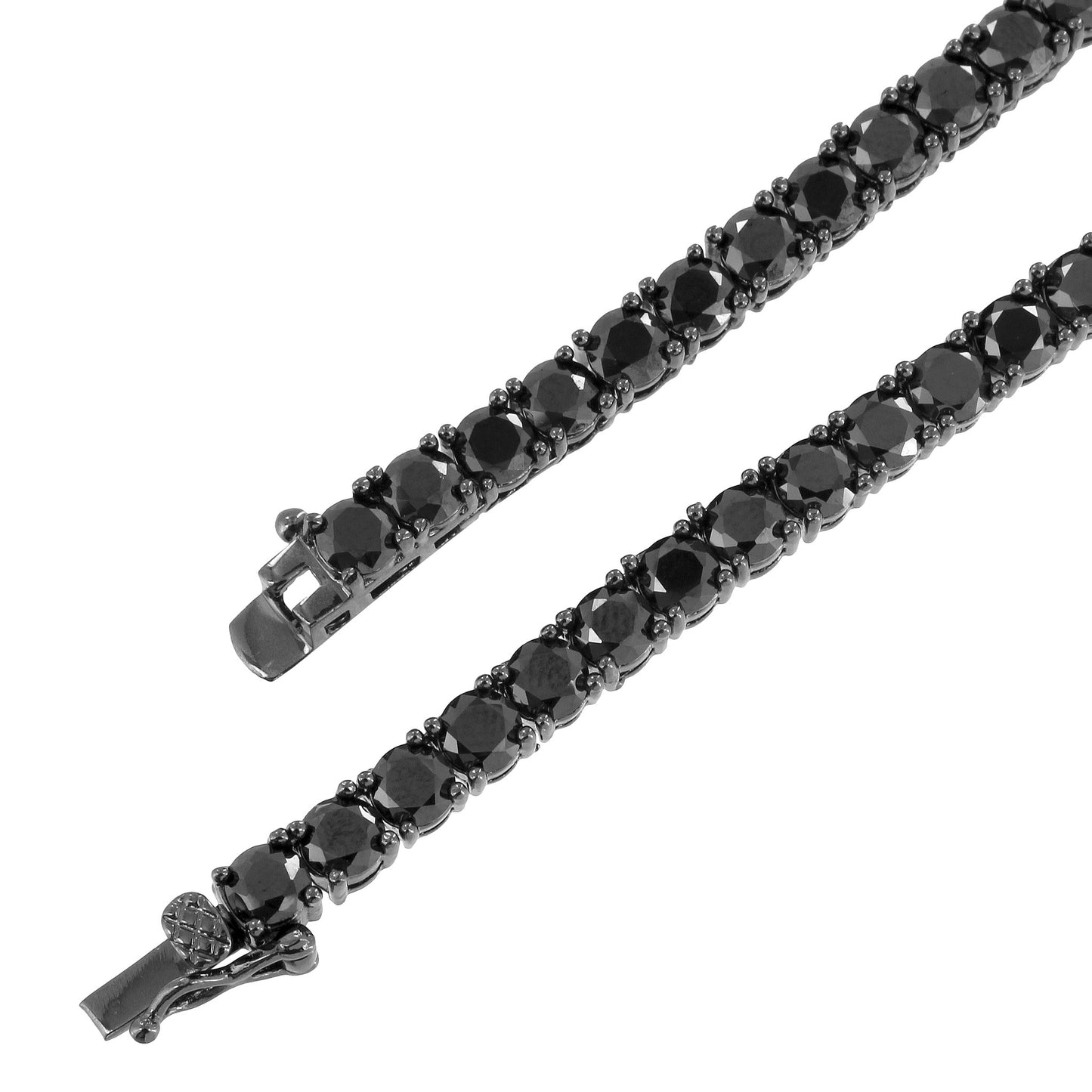 20" 4mm Icy black Gold finish Simulated Diamond Tennis Chain Necklace
