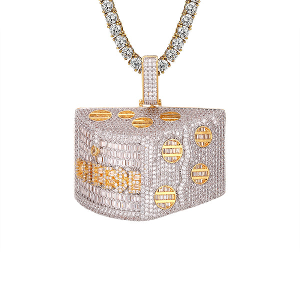 Icy Gold Tone Get the Cheese Baguette 3D Custom Pendant