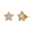 Small Baguette Star Yellow Gold Finish .925 Earrings