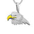 Mens Enamel Beak Hawk Icy Custom White Tone Pendant