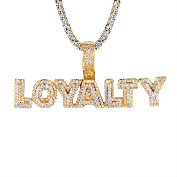 Men's Double Layer  Loyalty 3D Hip Hop Pendant Chain