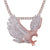 Rose Gold Tone Flying Eagle Baguette Bird Icy Custom Pendant