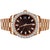 Chocolate Brown Baguette Dial 41mm Icy Bezel Rose Gold Watch
