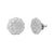 Micro Pave Icy Border Octagon Nugget Silver Earrings