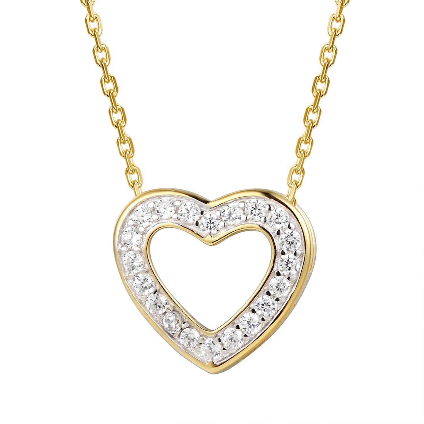 Solitaire Lab diamonds Double Heart Charm Chain Set