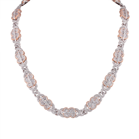 Icy Rose Gold Dollar Money Baguette Infinity Cuban Necklace