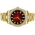 Stainless Steel 41mm Red Baguette Dial Icy Bezel Watch