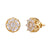 Flower Shaped Cluster Solitaire Prong .925 Icy Earrings