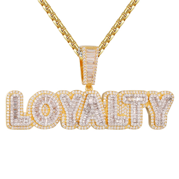 Hip Hop Loyalty Baguette Double Layer Icy Pendant