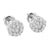 Round Cluster Set Earrings 14k White Gold Finish Simulated Diamonds Prong Set Studs