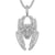 Sterling Silver Mens Spider Baguette Icy Solid Back Pendant