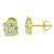 Square Shape Designer Earrings 14K Gold Finish Screw Back Studs Simulated Diamonds