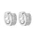 Hoop Huggie Earrings Silver Tone  Simulated Diamonds Unisex Jewelry 12mm