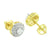 Round Solitaire Earrings Screw Back