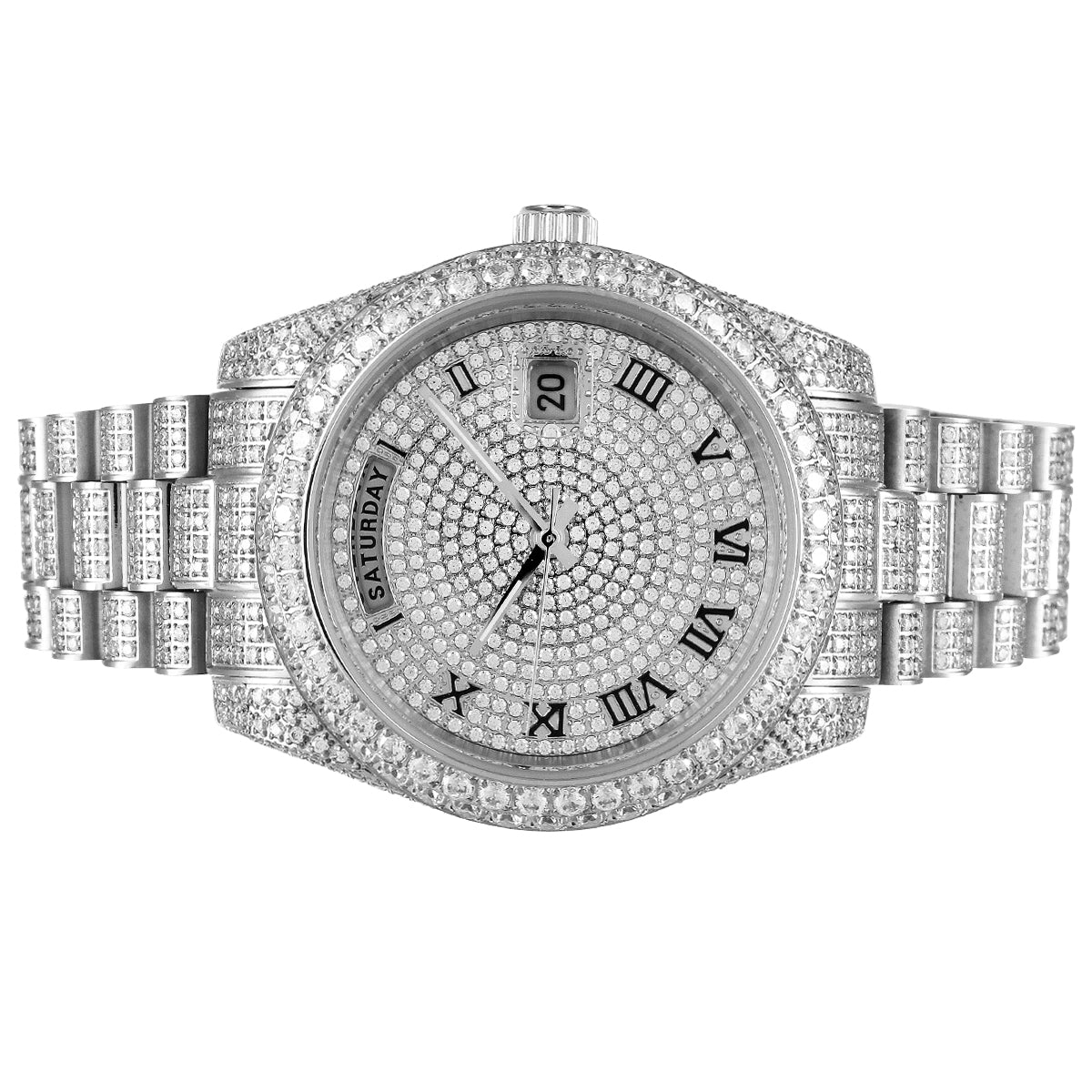 Stainless Steel Bubble Bezel Automatic Movement Roman Watch