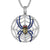 Blue Spider Web Sides Icy Bling Circle Medallion Custom Pendant