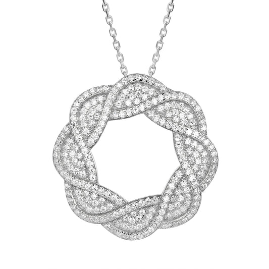 Infinity Open Circle Design Love Silver Pendant Chain
