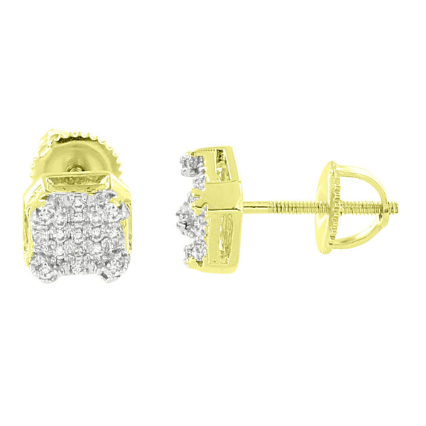 Designer Earrings 14k Gold Finish Bling Simulated Diamonds Screw Back Brand New