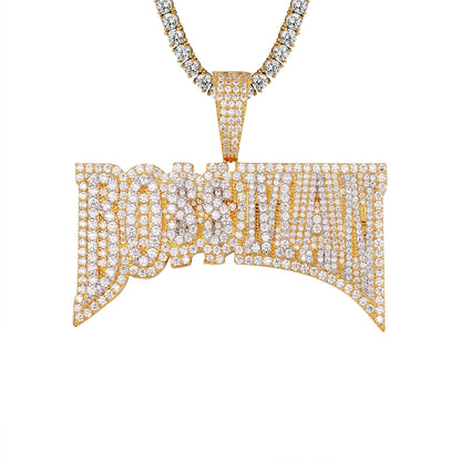 Mens Bossman Rich Double Layer Gold Tone Hip Hop Pendant Chain