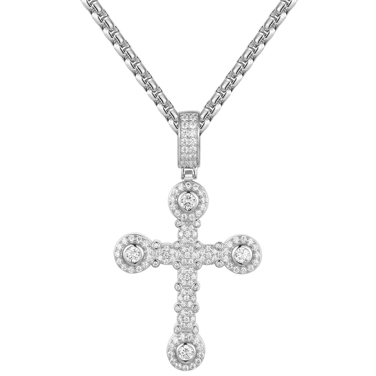 Silver Designer Cross Pendant Chain