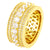 14k Gold Finish 3D Solitaire Silver Men's Ring Band