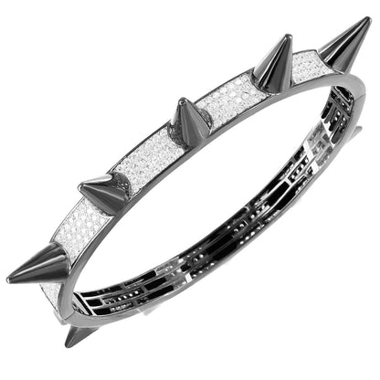 Designer Silver Spike Bling Bangle Men's Bracelets Choices