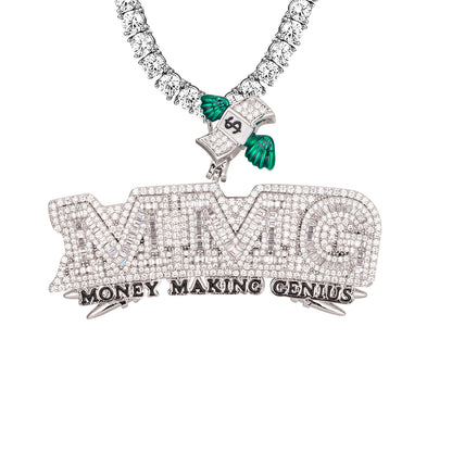 Money Making Genius Flying Bill Icy Custom Hip Hop Pendant
