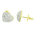 Ladies Heart Shape Earrings Yellow Gold Finish Cluster Set