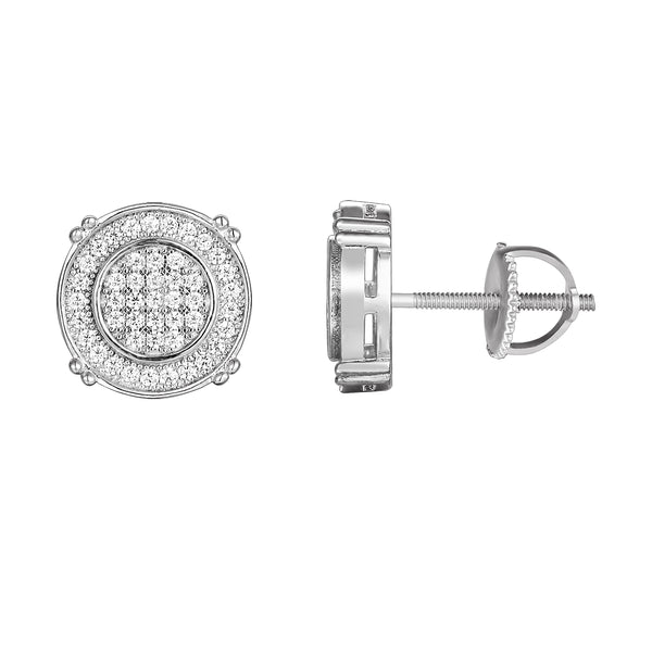 Sterling Silver Solitaire Icy Stud Earring 