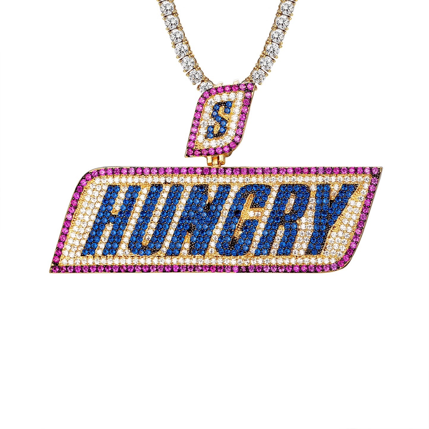 Hungry Chocolate Bar Men Icy Money 14k Gold Tone Hip Hop Pendant