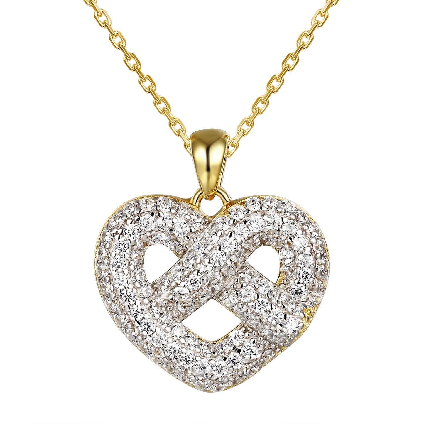 Infinity Love Heart 14k Gold Finish small Pendant Gift Set