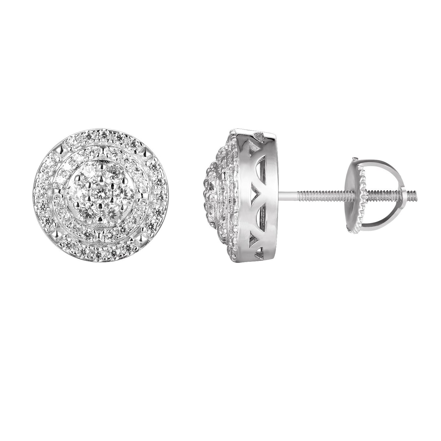 Sterling Silver Icy Solitaire Stud Earring 