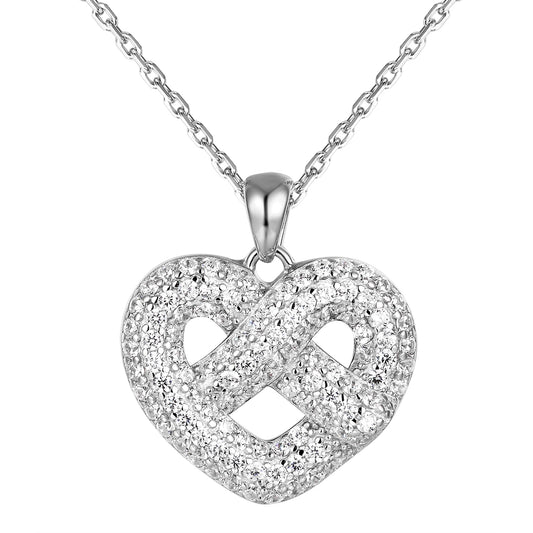 Sterling Silver Infinity Love Heart small Women's Pendant Gift Set