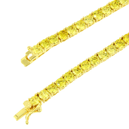 3MM 18 Inch Canary Lab Diamond Chain Tennis Necklace