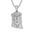 Icy Holy Jesus Face Marquise Cut Crown Head Religious Pendant