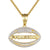Men's Falcon Oval Medallion Football Silver Pendant Necklace