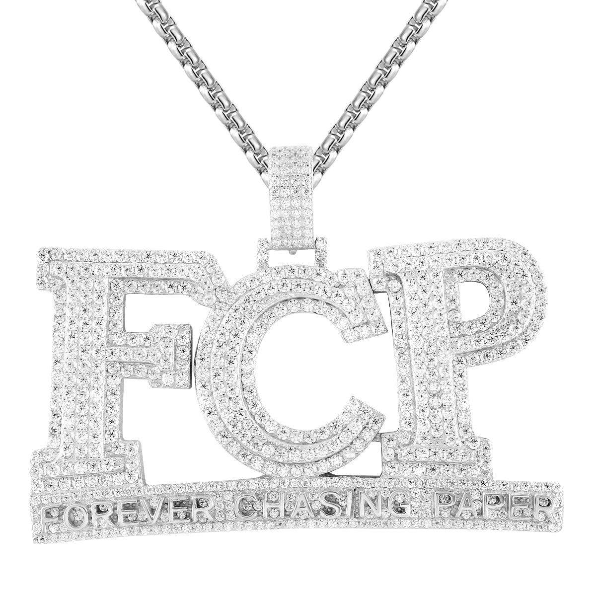 Sterling Silver FCP Forever Chasin Paper Double Layer Pendant