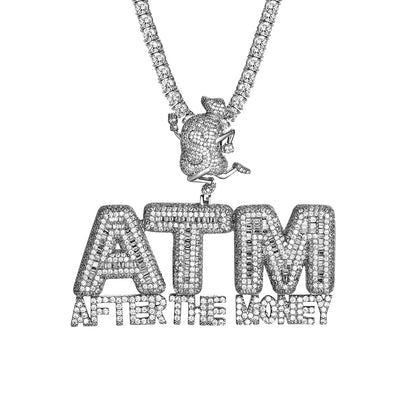 Sterling Silver After The Money ATM Money Dollar Bag Pendant