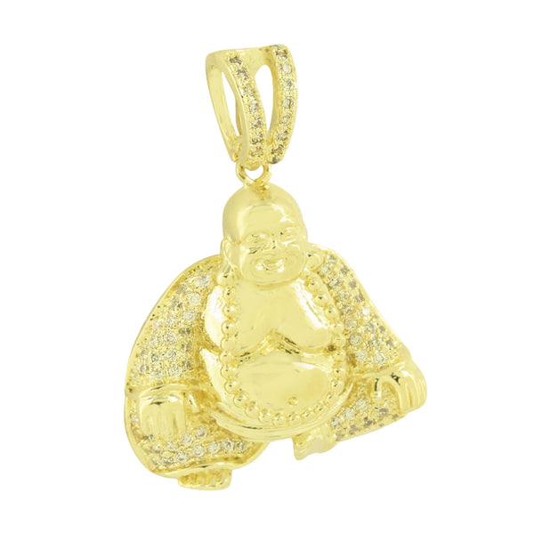 Buddha Design Pendant Religious Buddhist Yellow Gold Finish