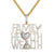 Sterling Silver Double Layer Family Health Wealth Icy Pendant