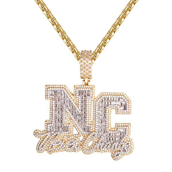 Sterling Silver Never Change Double Layer Icy Custom Pendant