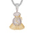 Sterling Silver Money Dollar Bag Mens Icy Custom Pendant