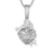 White Heart Shape Jesus Cross Thorn Crown Religious Pendant