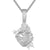 White Heart Shape Jesus Cross Thorn Crown Religious Pendant