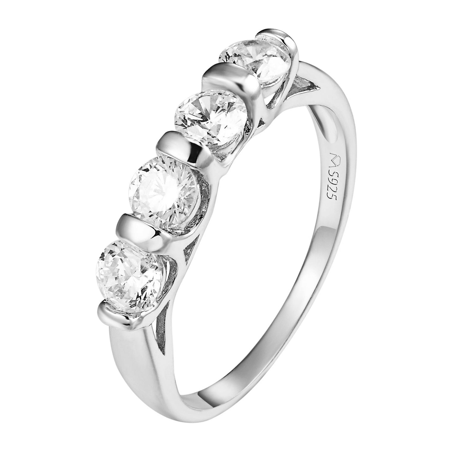 Sterling Silver Solitaire Ring Round Cut Wedding Engagement Simulated Diamond