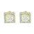 Square Shape Earrings 14k Gold Finish Mens Womens Lab Diamonds Classy