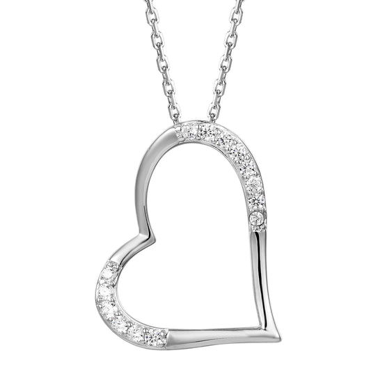 Sterling Silver Forever Love Heart Pendant Chain Valentine's Gift Set