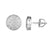 Sterling Silver Bling Solitaire Round Stud Screw Back Earrings