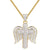 Solitaire Religious Cross with Wings Silver Pendant Necklace